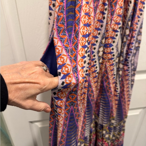Anthropologie Blue and Purple Smocked Tiered Maxi Dress - Picture 9 of 9